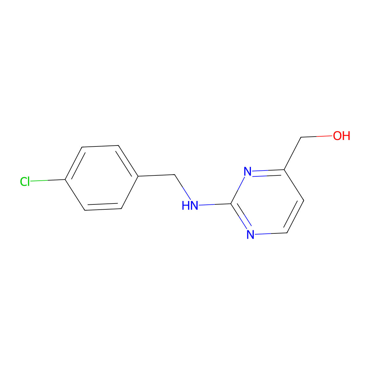 (2-{[(4-Chlorophenyl)methyl]amino}pyrimidin-4-yl)methanol molecular structure, CAS 2436594-39-5