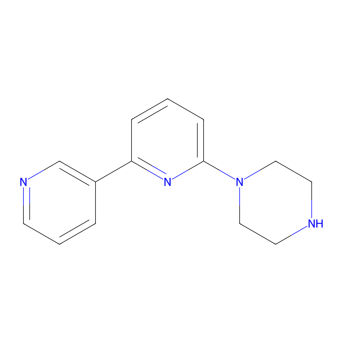 6-(Piperazin-1-yl)-2,3'-bipyridine molecular structure, CAS 2436595-29-6
