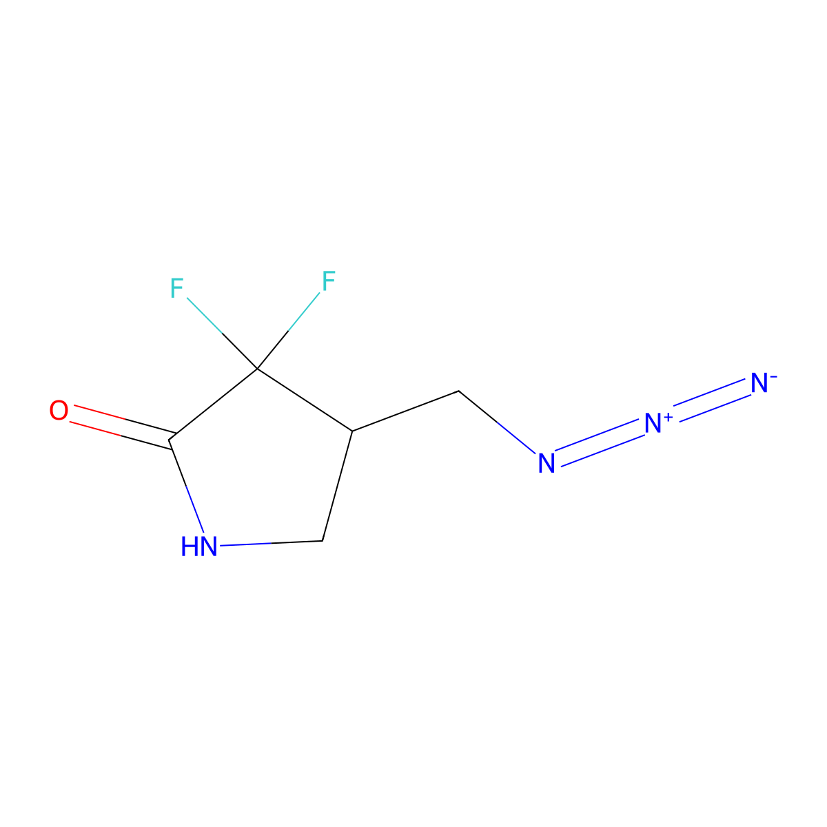 4-(Azidomethyl)-3,3-difluoropyrrolidin-2-one molecular structure, CAS 2436599-31-2