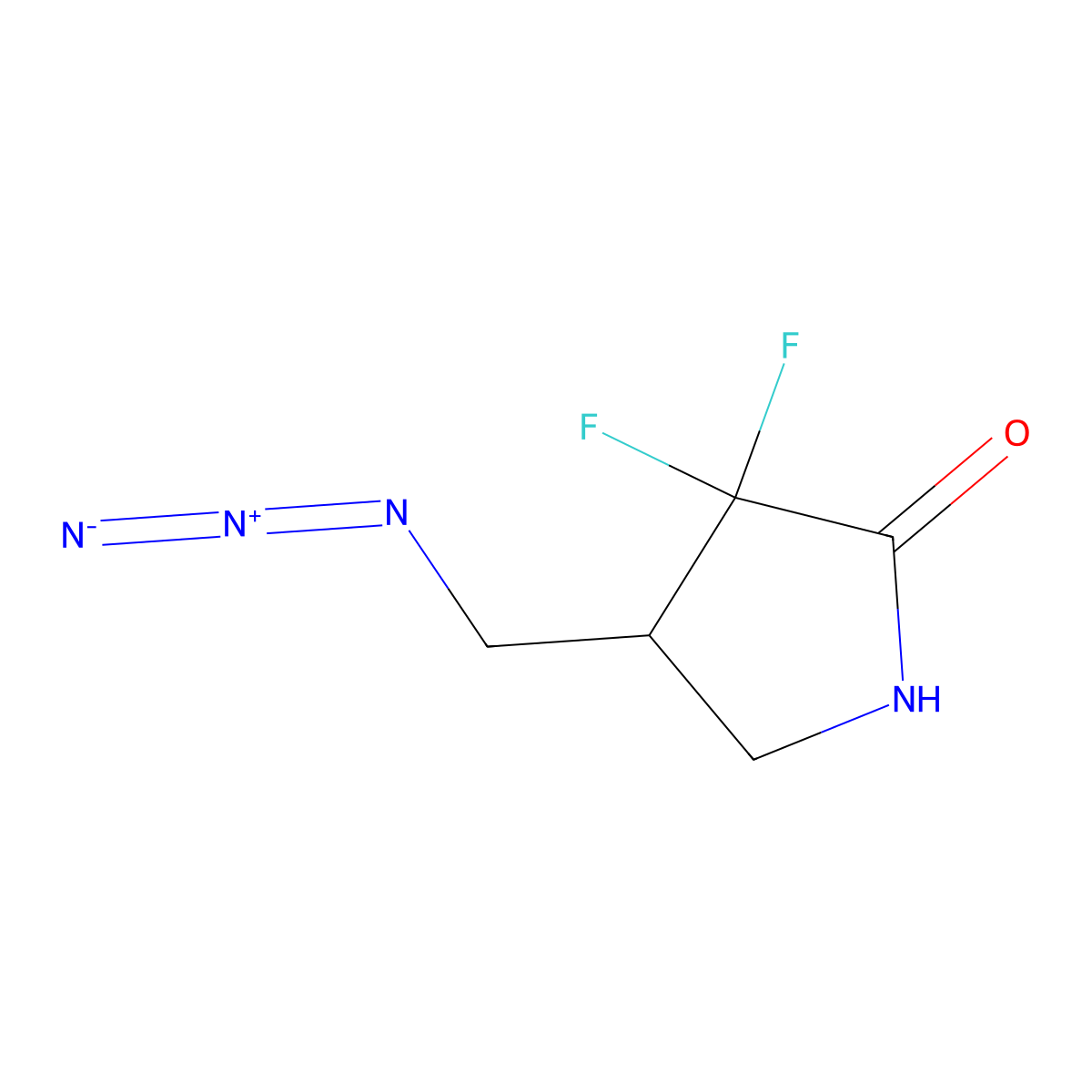 4-(Azidomethyl)-3,3-difluoropyrrolidin-2-one molecular structure, CAS 2436599-31-2