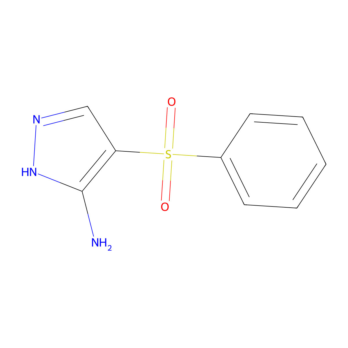 4-(benzenesulfonyl)-1H-pyrazol-5-amine molecular structure, CAS 243661-06-5