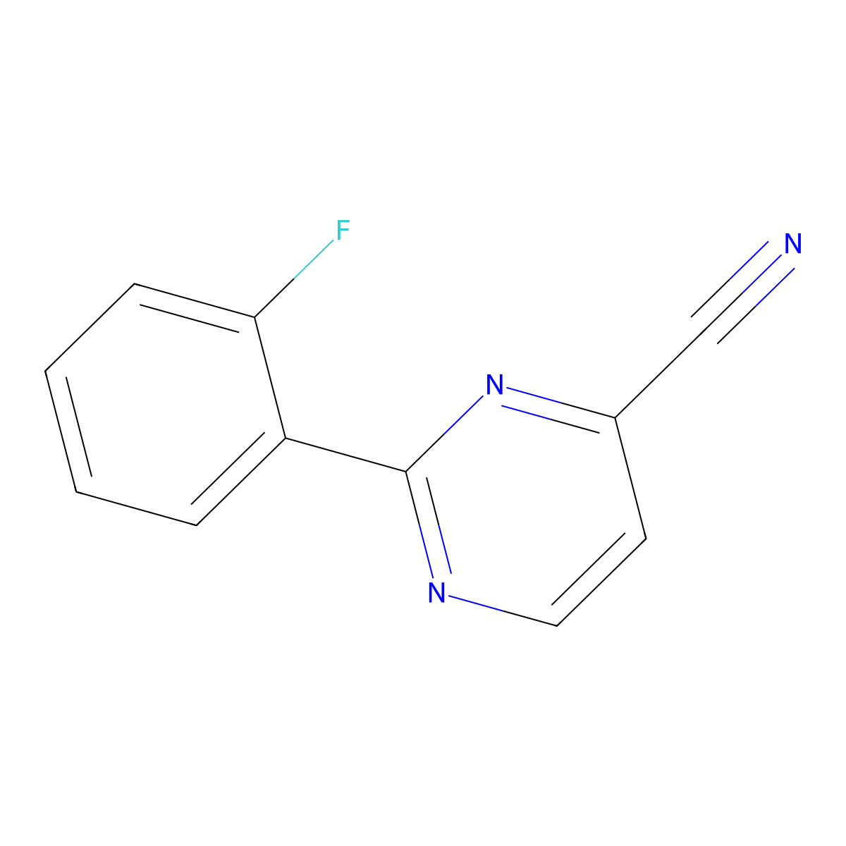 2-(2-Fluorophenyl)pyrimidine-4-carbonitrile molecular structure, CAS 2436616-71-4