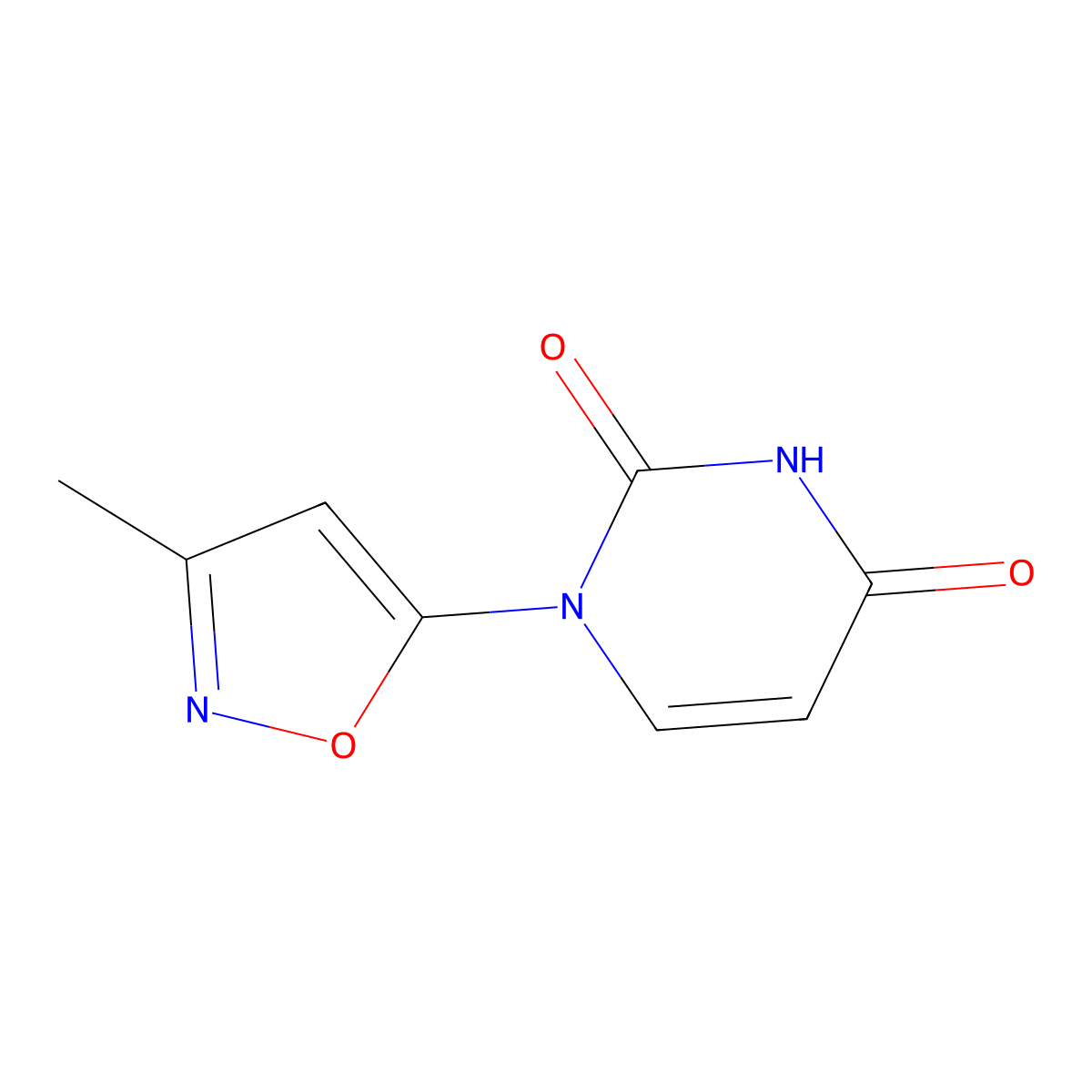 1-(3-Methyl-1,2-oxazol-5-yl)-1,2,3,4-tetrahydropyrimidine-2,4-dione molecular structure, CAS 2436632-16-3