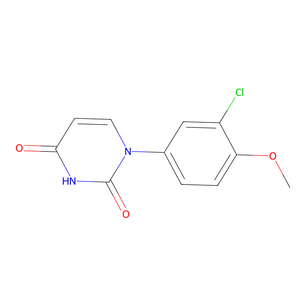1-(3-Chloro-4-methoxyphenyl)-1,2,3,4-tetrahydropyrimidine-2,4-dione molecular structure, CAS 2436632-40-3