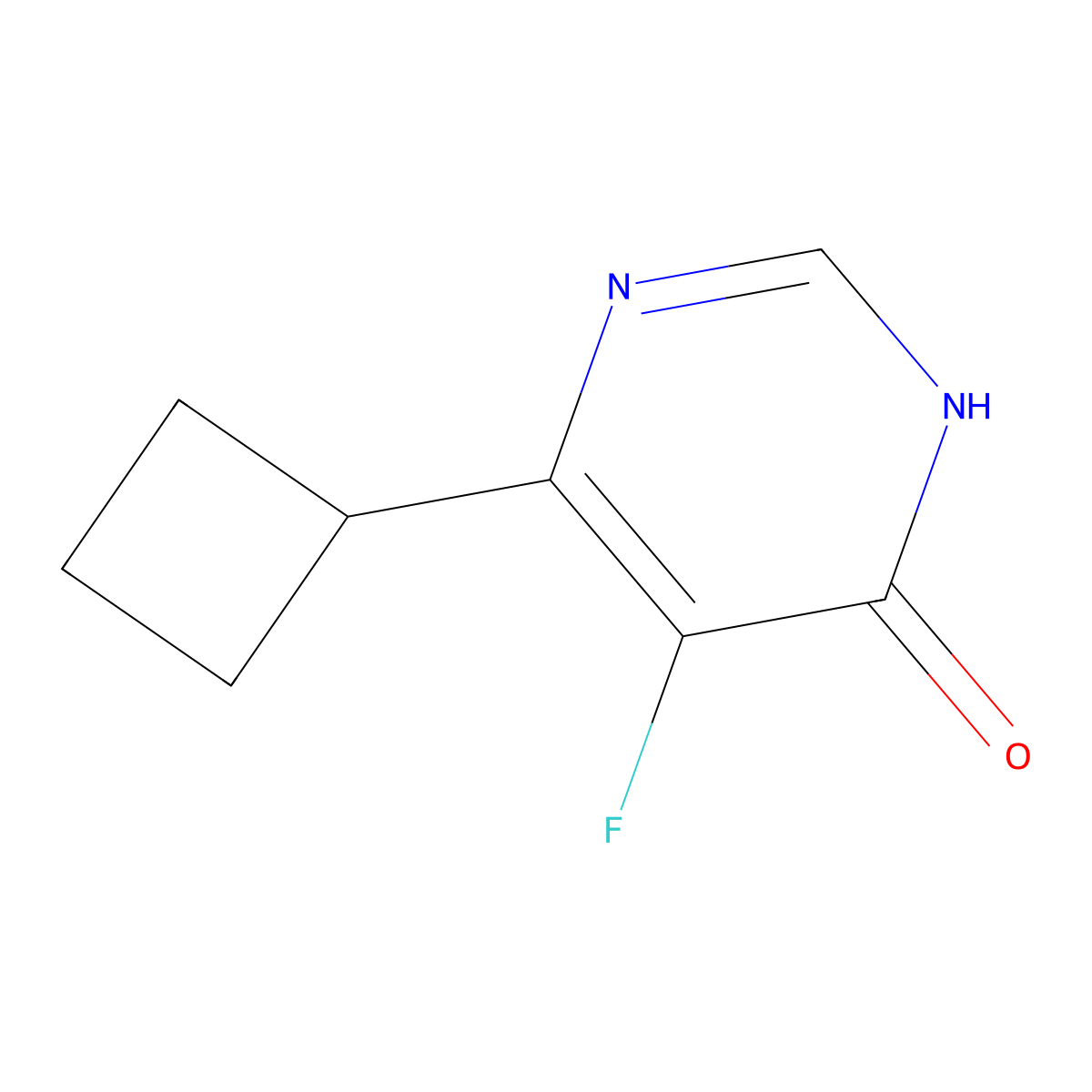 6-Cyclobutyl-5-fluoro-3,4-dihydropyrimidin-4-one molecular structure, CAS 2436648-25-6
