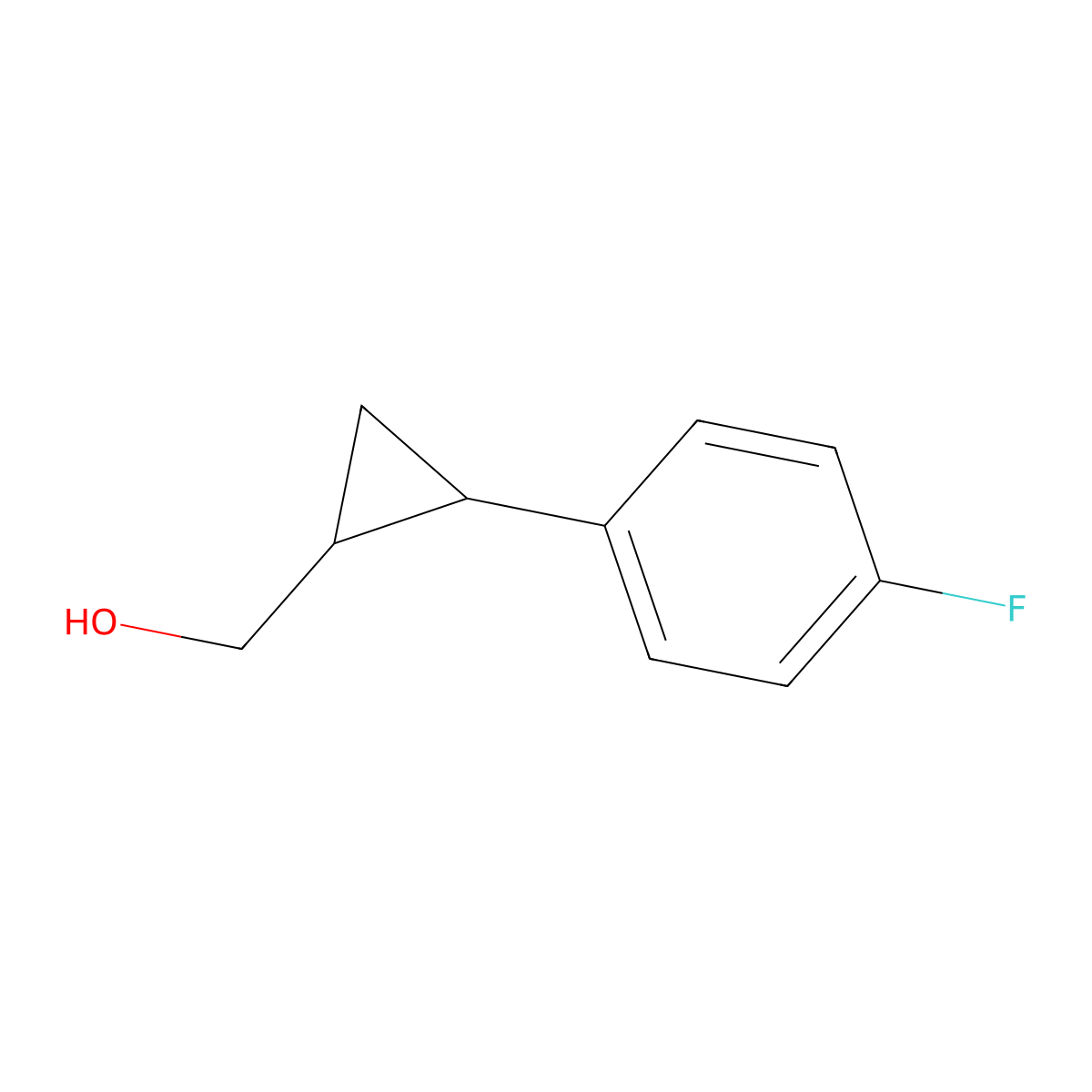 rac-[(1R,2R)-2-(4-fluorophenyl)cyclopropyl]methanol molecular structure, CAS 243665-20-5