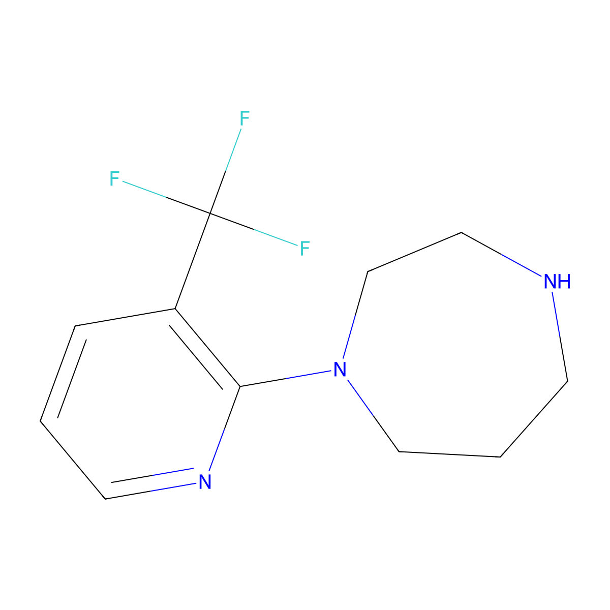 1-[3-(Trifluoromethyl)pyridin-2-yl]-1,4-diazepane molecular structure, CAS 243666-15-1