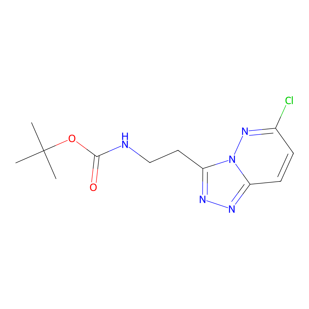 tert-Butyl [2-(6-chloro[1,2,4]triazolo[4,3-b]pyridazin-3-yl)ethyl]carbamate molecular structure, CAS 2436675-31-7