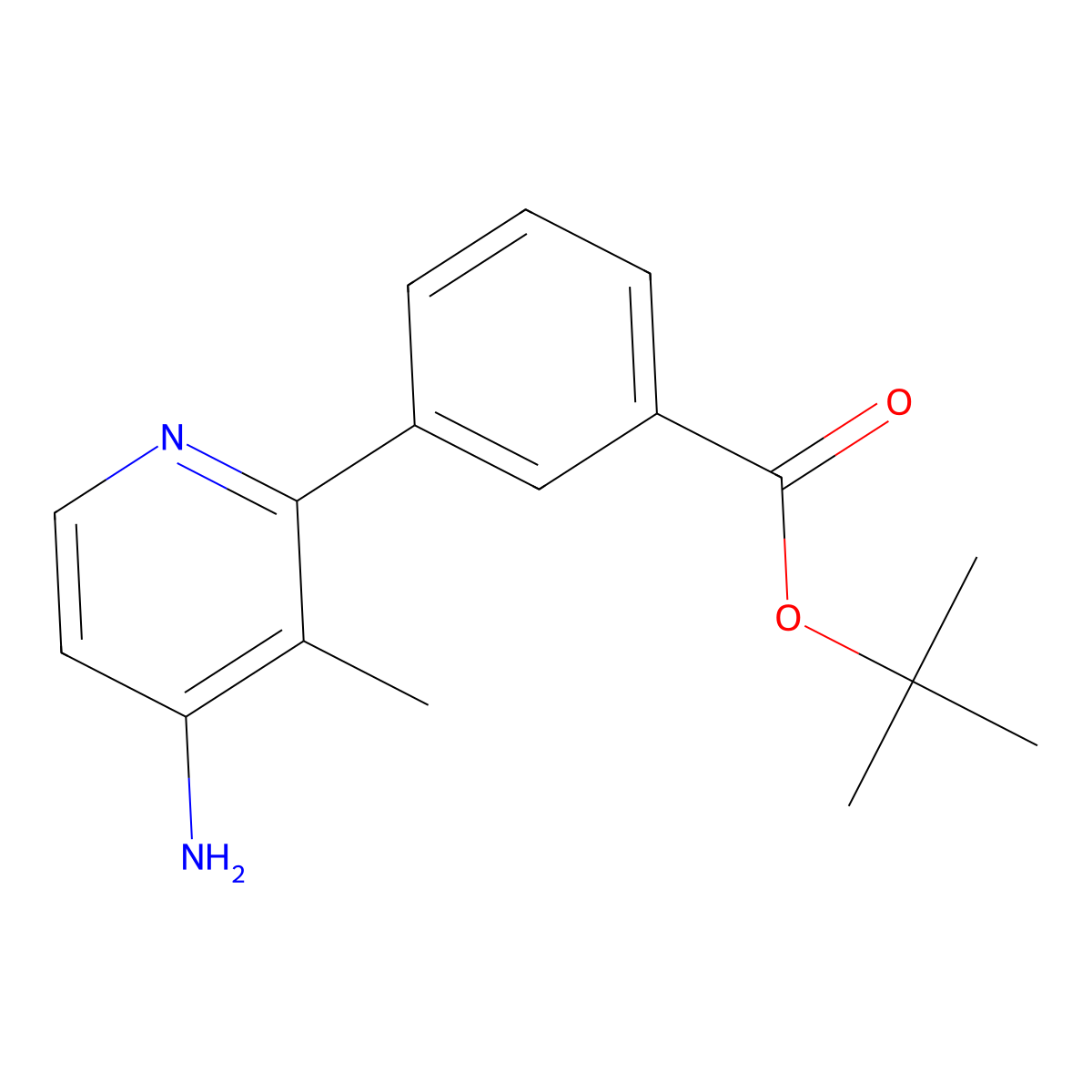Tert-butyl 3-(4-amino-3-methylpyridin-2-yl)benzoate molecular structure, CAS 2436676-17-2