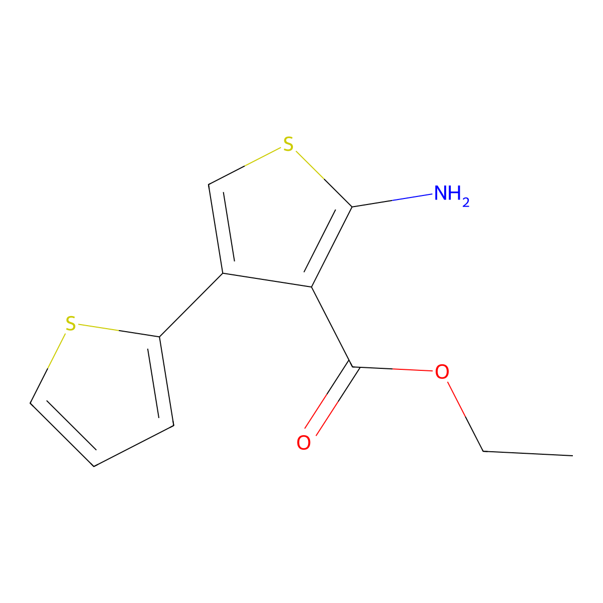 Ethyl 2-amino-4-(thiophen-2-yl)thiophene-3-carboxylate molecular structure, CAS 243669-48-9