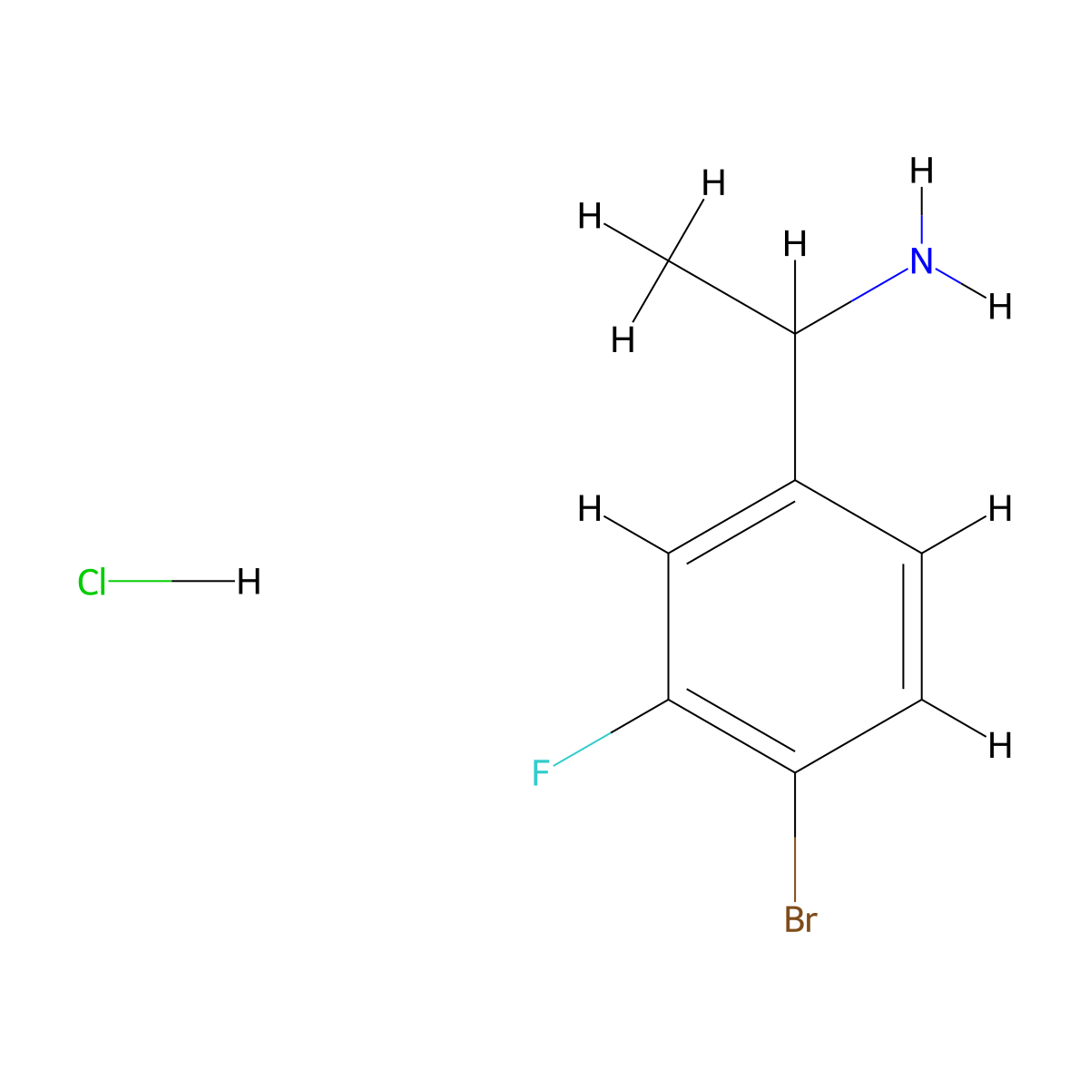 1-(4-Bromo-3-fluorophenyl)ethanamine hydrochloride molecular structure, CAS 2436690-49-0