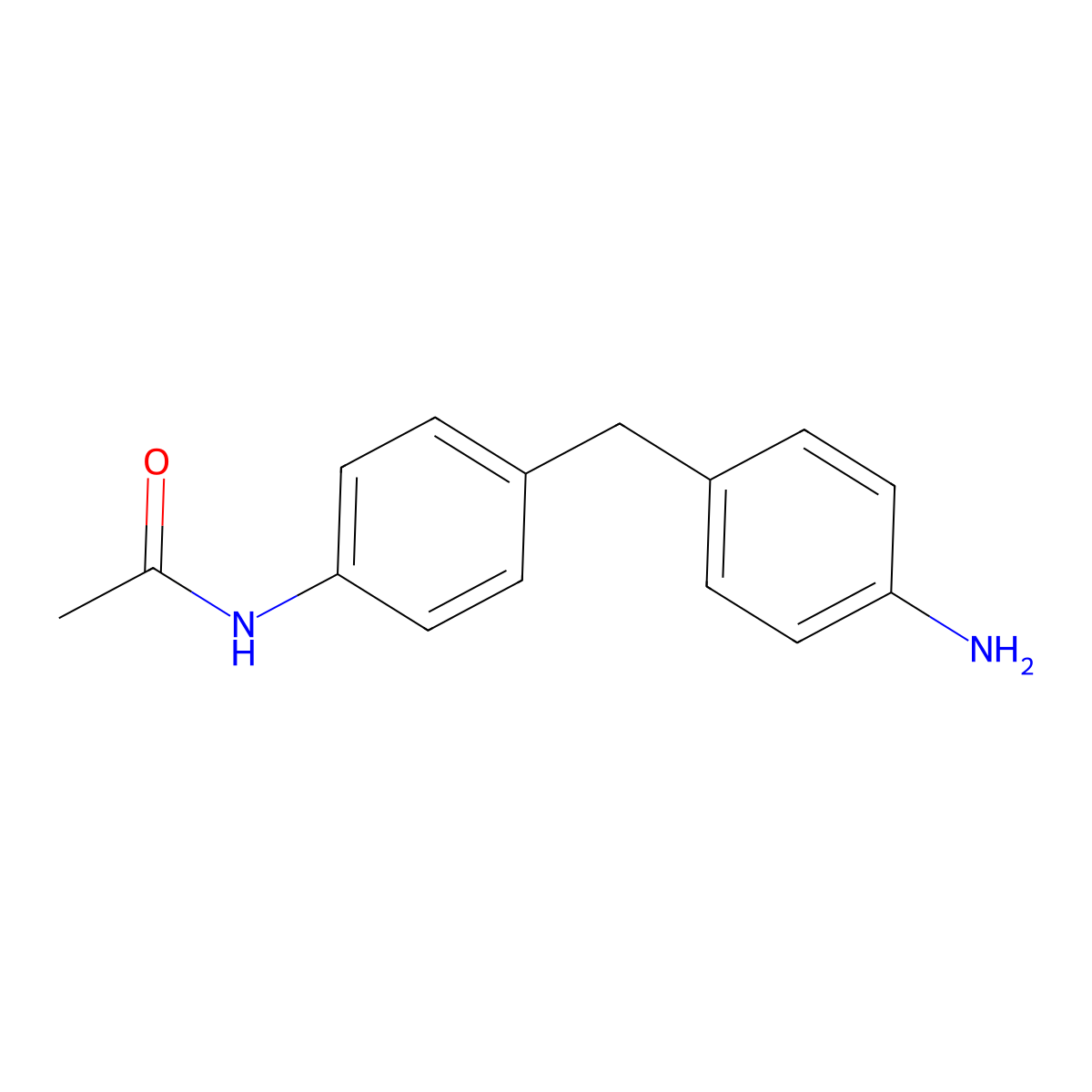N-Acetyl-4,4'-diaminodiphenylmethane molecular structure, CAS 24367-94-0