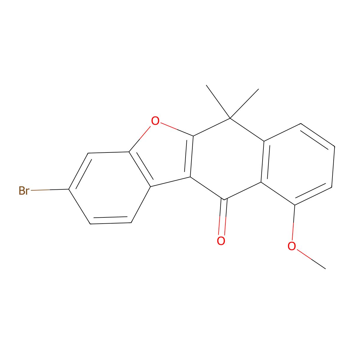3-Bromo-10-methoxy-6,6-dimethylnaphtho[2,3-b]benzofuran-11(6H)-one molecular structure, CAS 2436720-45-3