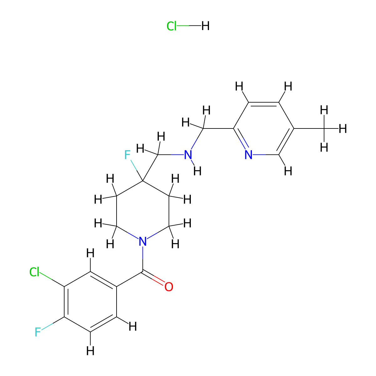 Befiradol hydrochloride molecular structure, CAS 2436760-81-3