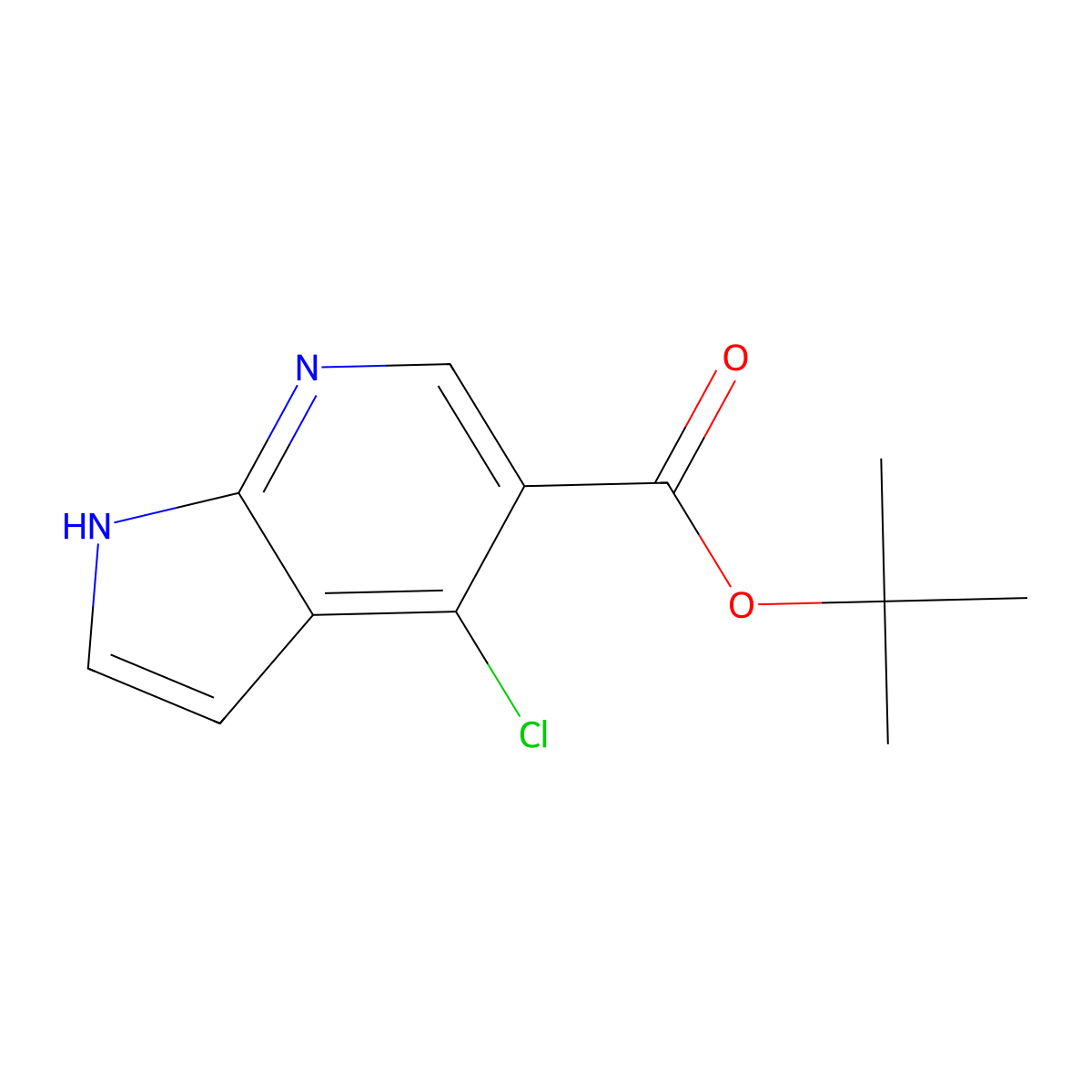 tert-butyl 4-chloro-1H-pyrrolo[2,3-b]pyridine-5-carboxylate molecular structure, CAS 2436761-04-3