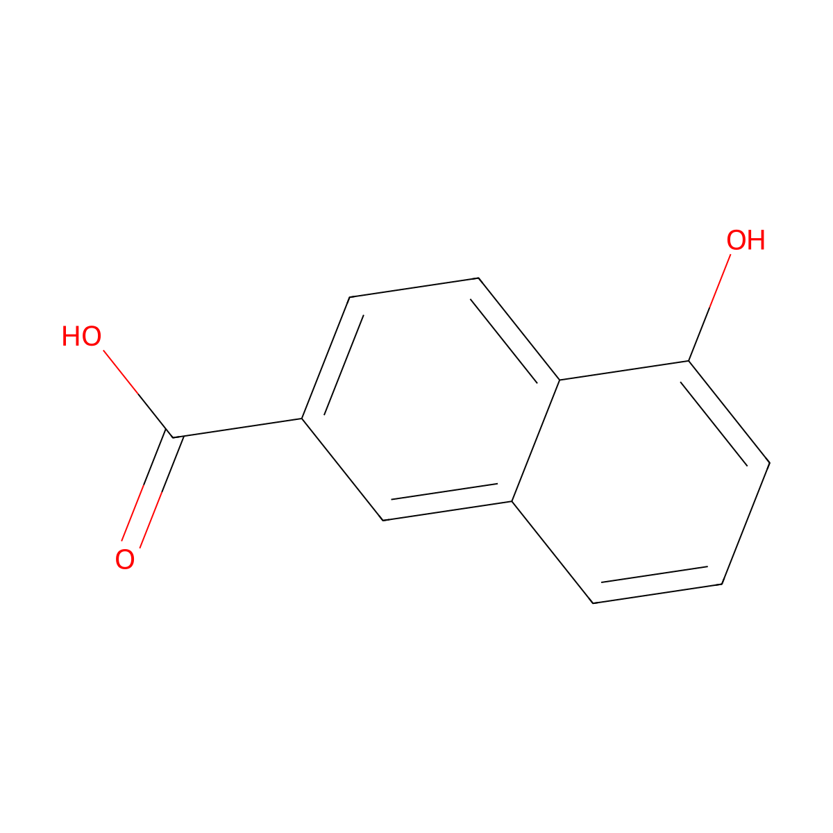 5-Hydroxy-2-naphthoic acid molecular structure, CAS 2437-18-5
