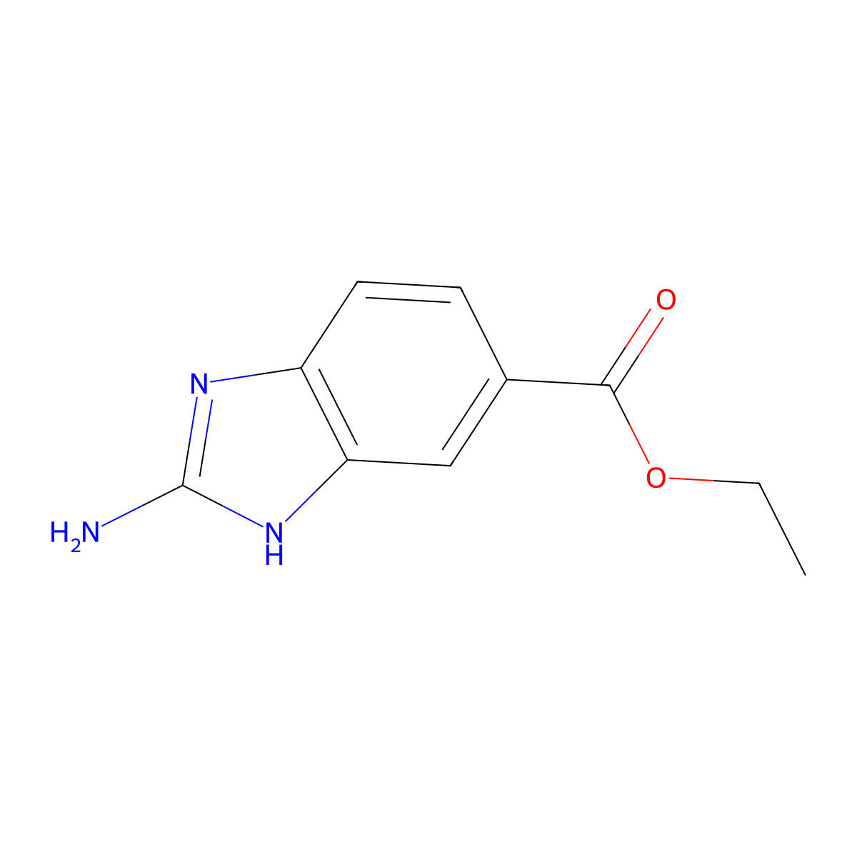 5-Benzimidazolecarboxylic acid, 2-amino-, ethyl ester molecular structure, CAS 24370-20-5