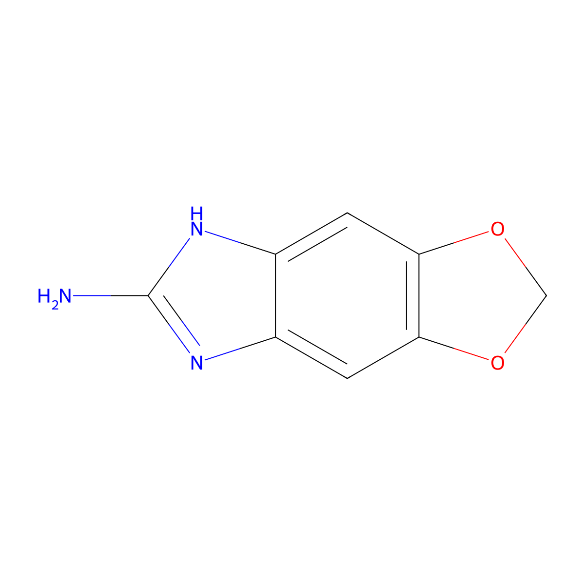 4,6-Dioxa-10,12-diazatricyclo[7.3.0.0,3,7]dodeca-1,3(7),8,10-tetraen-11-amine molecular structure, CAS 24370-21-6