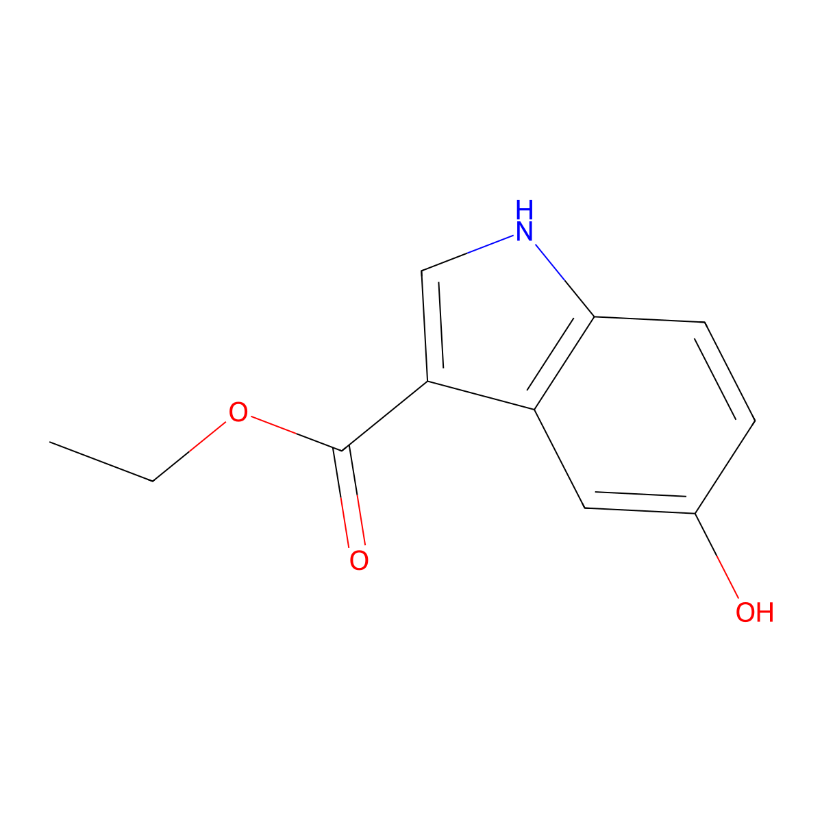 5-hydroxy-1H-indole-3-carboxylic acid ethyl ester molecular structure, CAS 24370-69-2