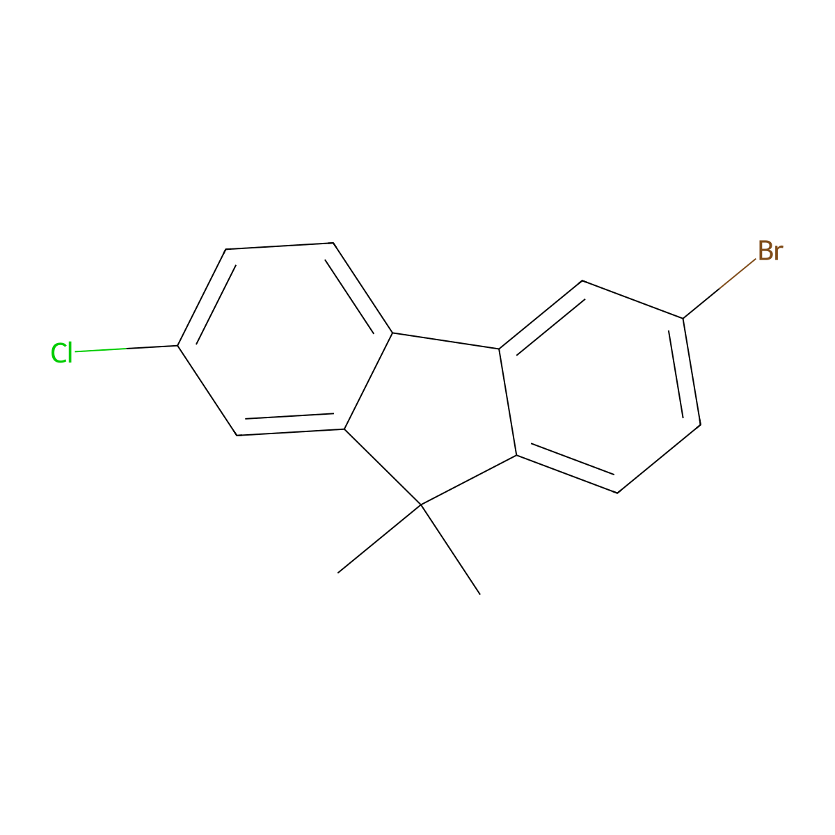 6-Bromo-2-chloro-9,9-dimethyl-9H-fluorene molecular structure, CAS 2437250-05-8