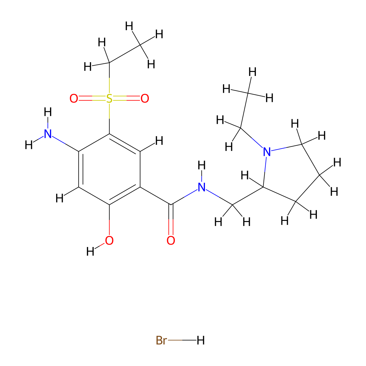 Desmethyl Amisulpride Hydrobromide molecular structure, CAS 2437254-41-4