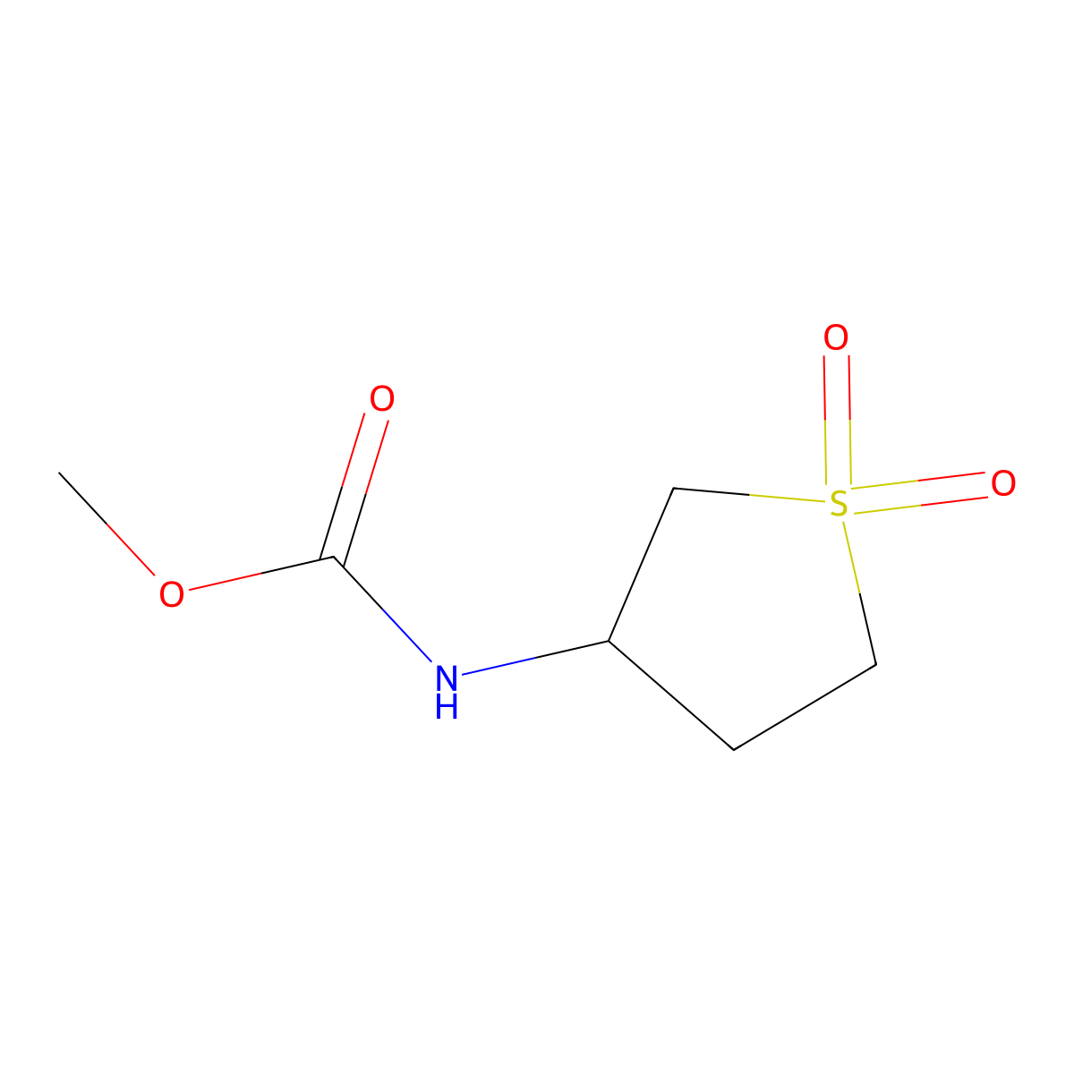 Methyl (1,1-dioxidotetrahydrothiophen-3-yl)carbamate molecular structure, CAS 24373-67-9