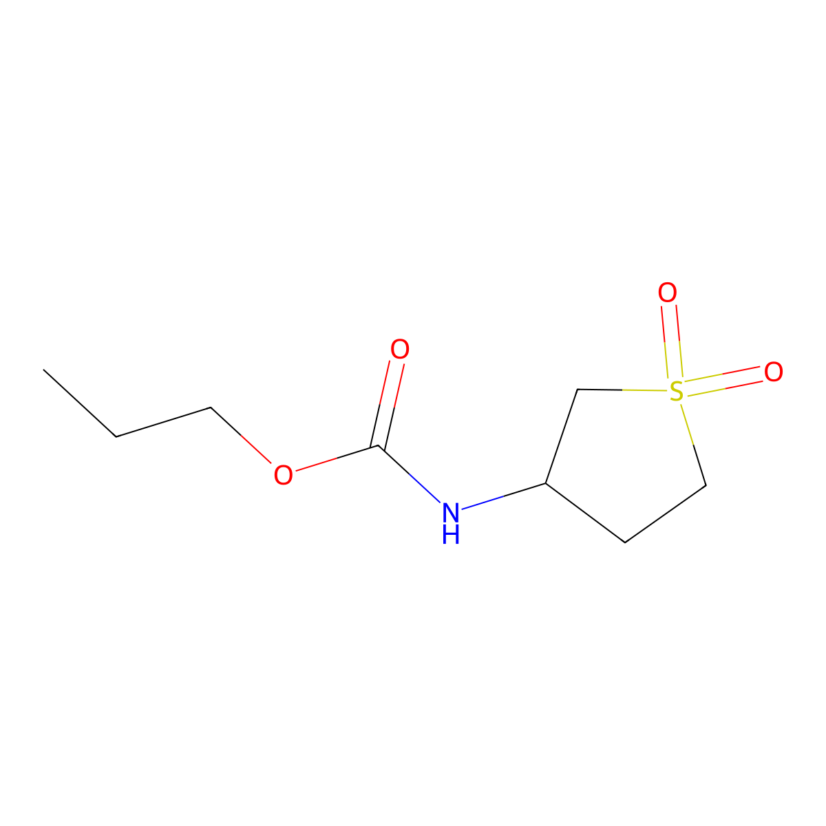 3-Thiophenecarbamic acid, tetrahydro-, propyl ester, 1,1-dioxide molecular structure, CAS 24373-69-1