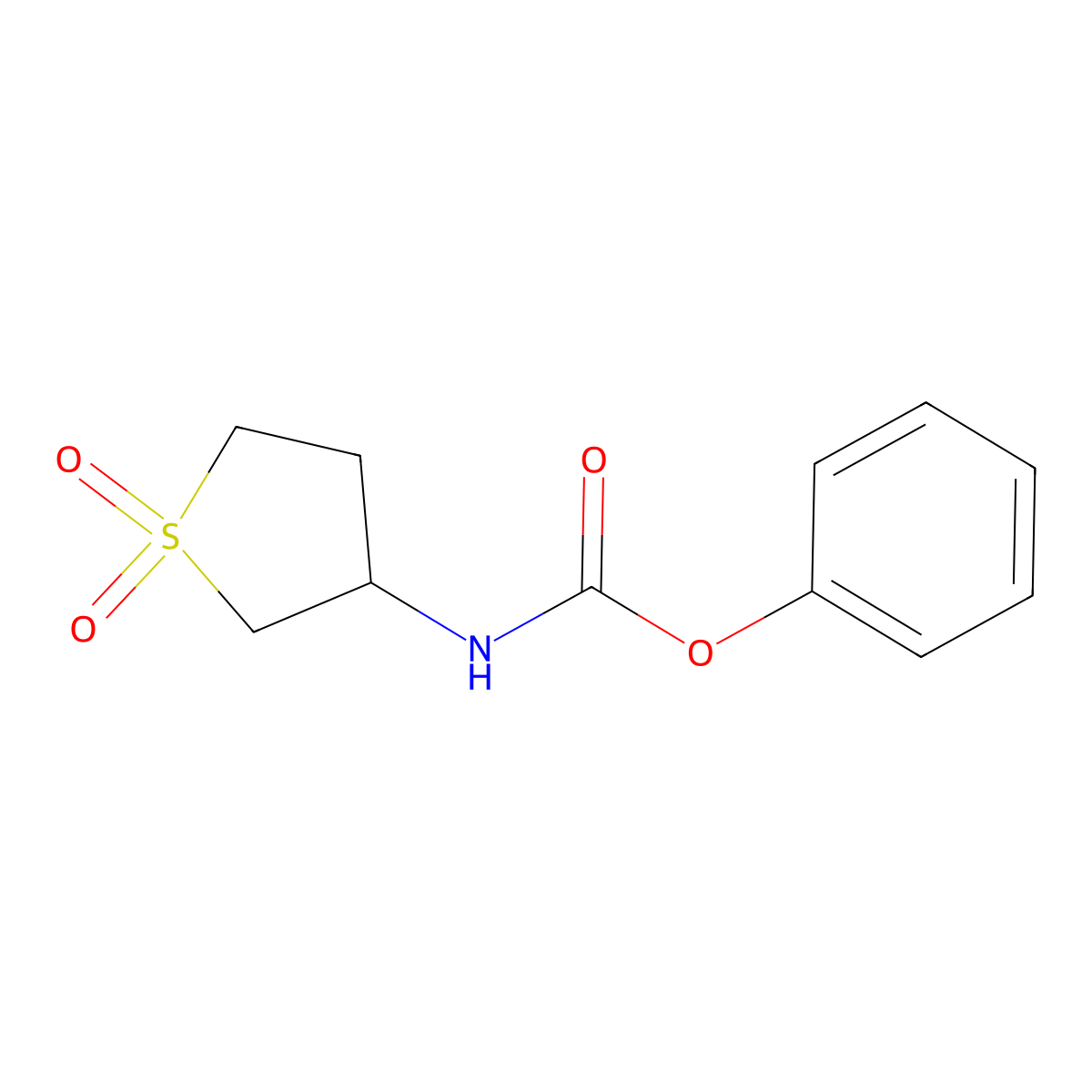Phenyl (1,1-dioxidotetrahydro-3-thienyl)carbamate molecular structure, CAS 24373-74-8