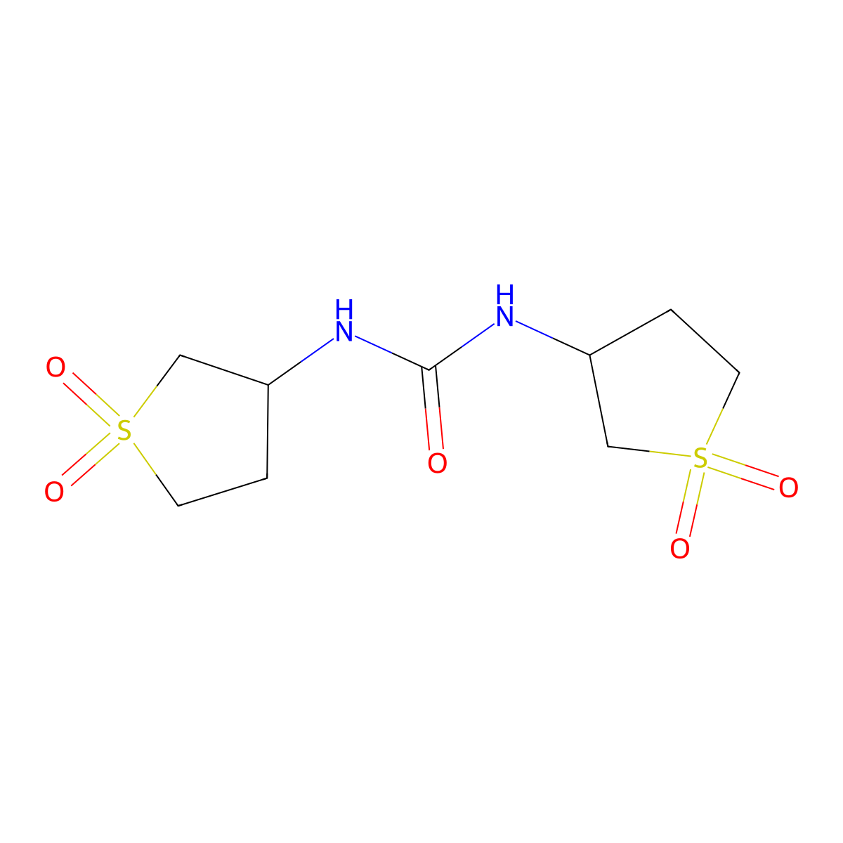 1,3-Bis(1,1-dioxidotetrahydrothiophen-3-yl)urea molecular structure, CAS 24373-80-6