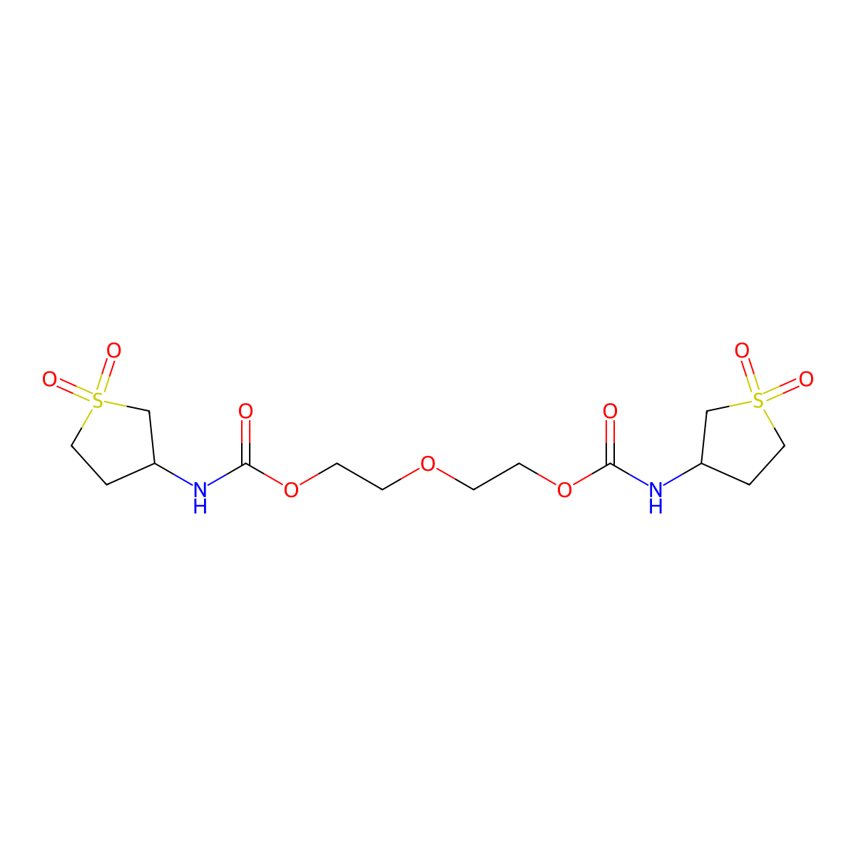 Oxydi-2,1-ethanediyl bis[(1,1-dioxidotetrahydro-3-thienyl)carbamate] molecular structure, CAS 24373-85-1