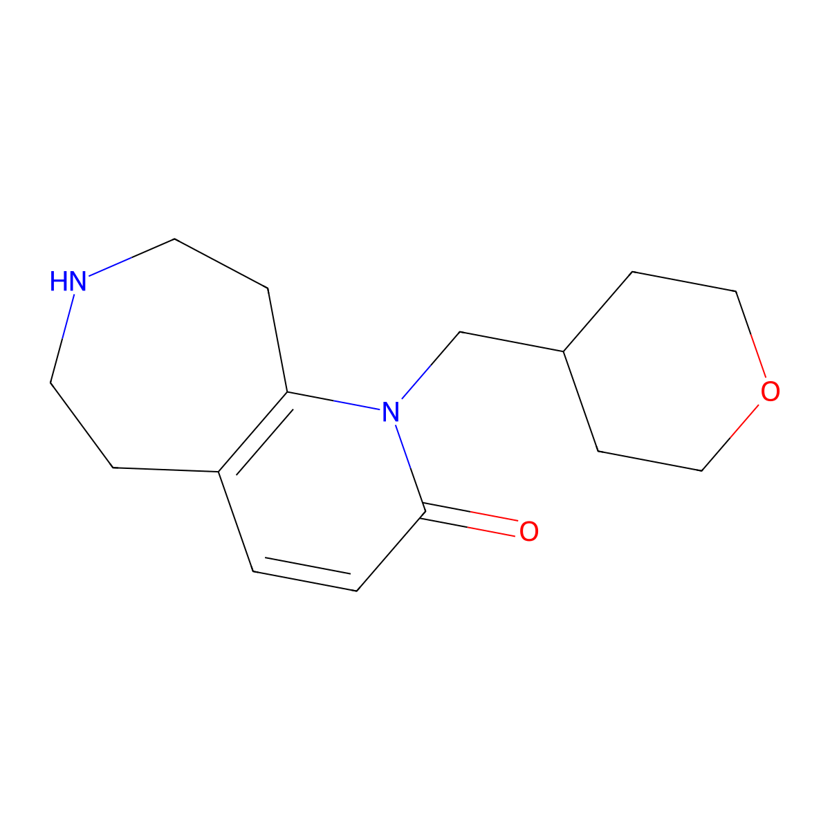 1-((Tetrahydro-2H-pyran-4-yl)methyl)-6,7,8,9-tetrahydro-1H-pyrido[2,3-d]azepin-2(5H)-one molecular structure, CAS 2437314-71-9