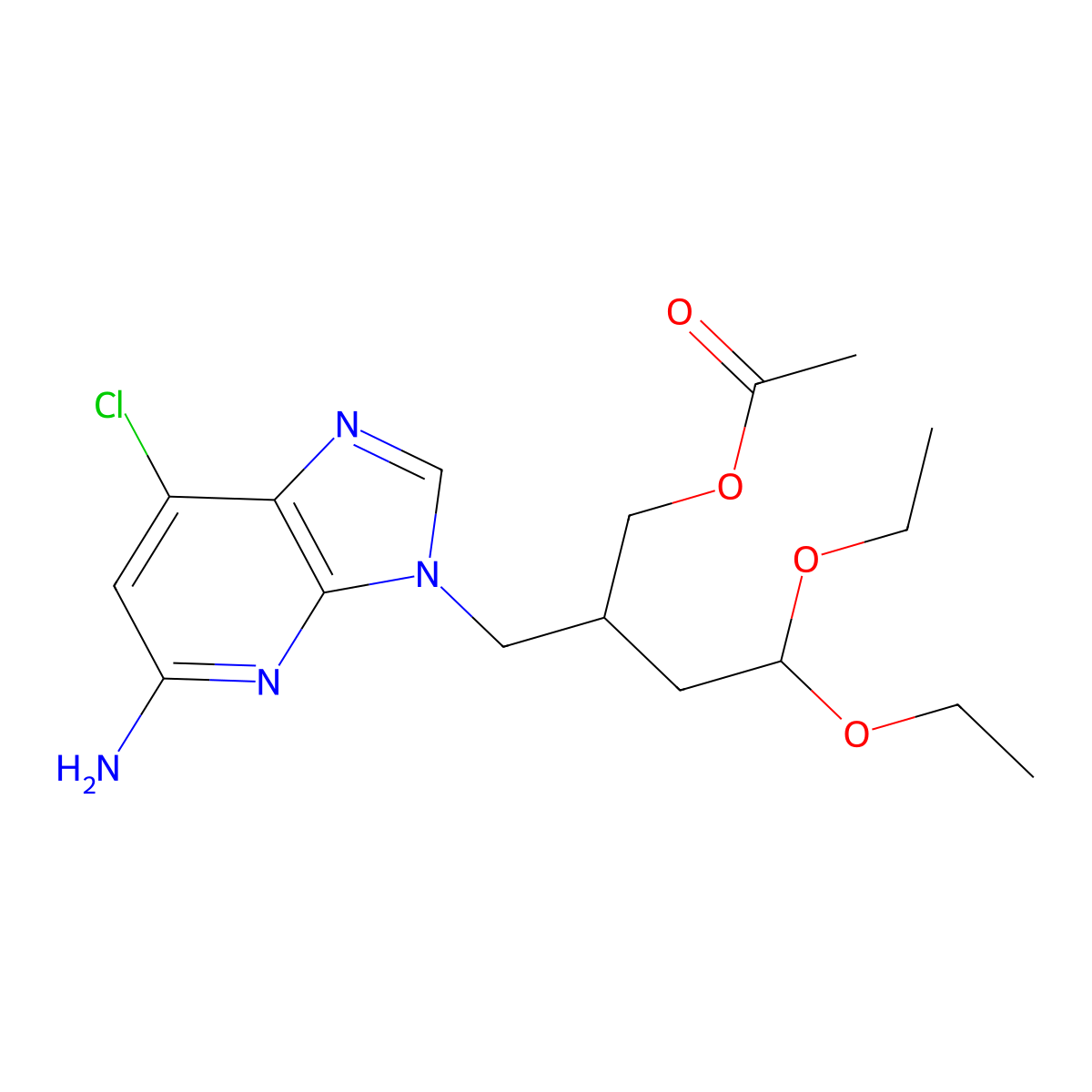 (R)-2-((5-Amino-7-chloro-3H-imidazo[4,5-b]pyridin-3-yl)methyl)-4,4-diethoxybutyl acetate molecular structure, CAS 2437331-19-4