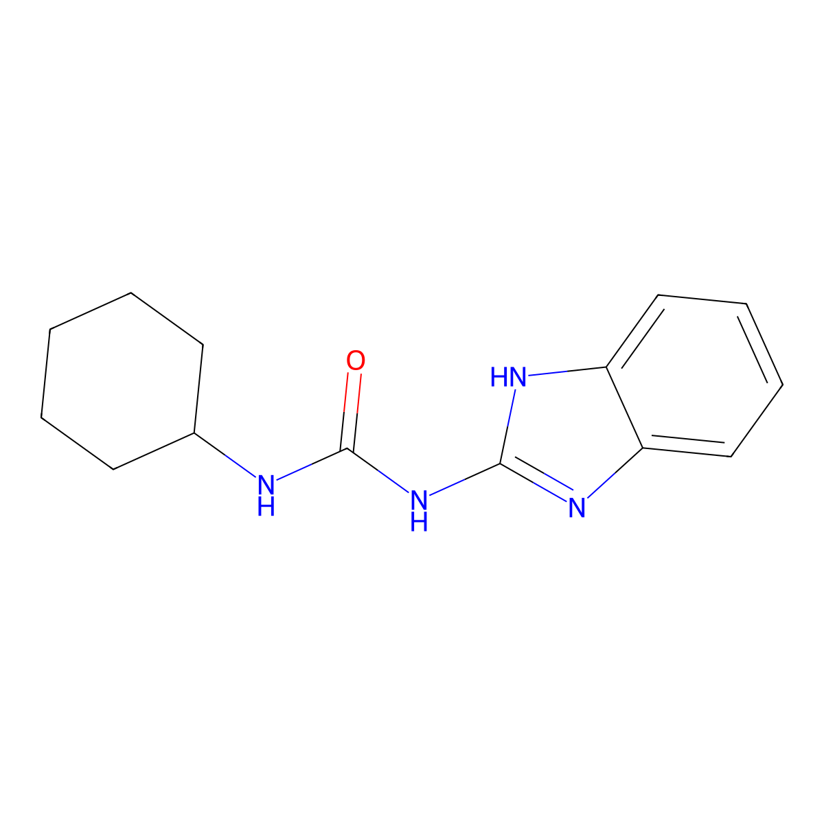 1-(1H-benzimidazol-2-yl)-3-cyclohexylurea molecular structure, CAS 24374-80-9