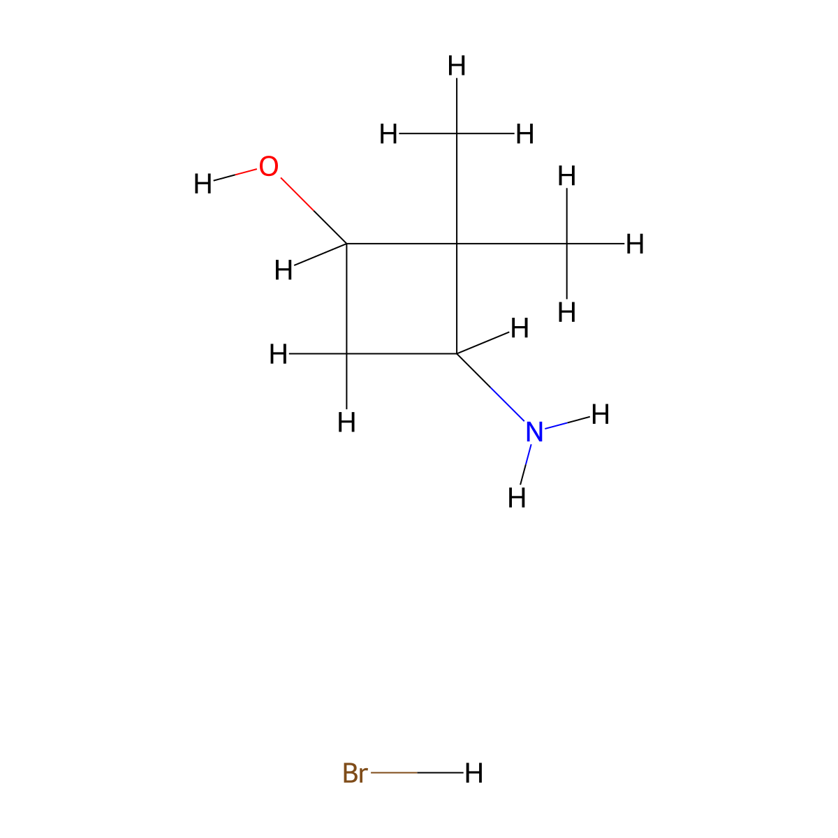 3-Amino-2,2-dimethylcyclobutanol hydrobromide molecular structure, CAS 2437424-35-4