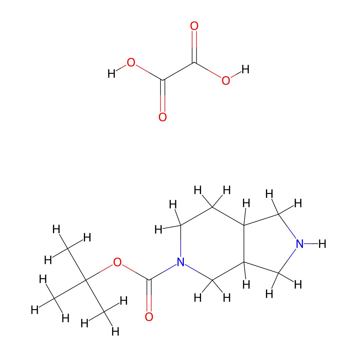 tert-Butyl octahydro-5H-pyrrolo[3,4-c]pyridine-5-carboxylate oxalate molecular structure, CAS 2437438-10-1