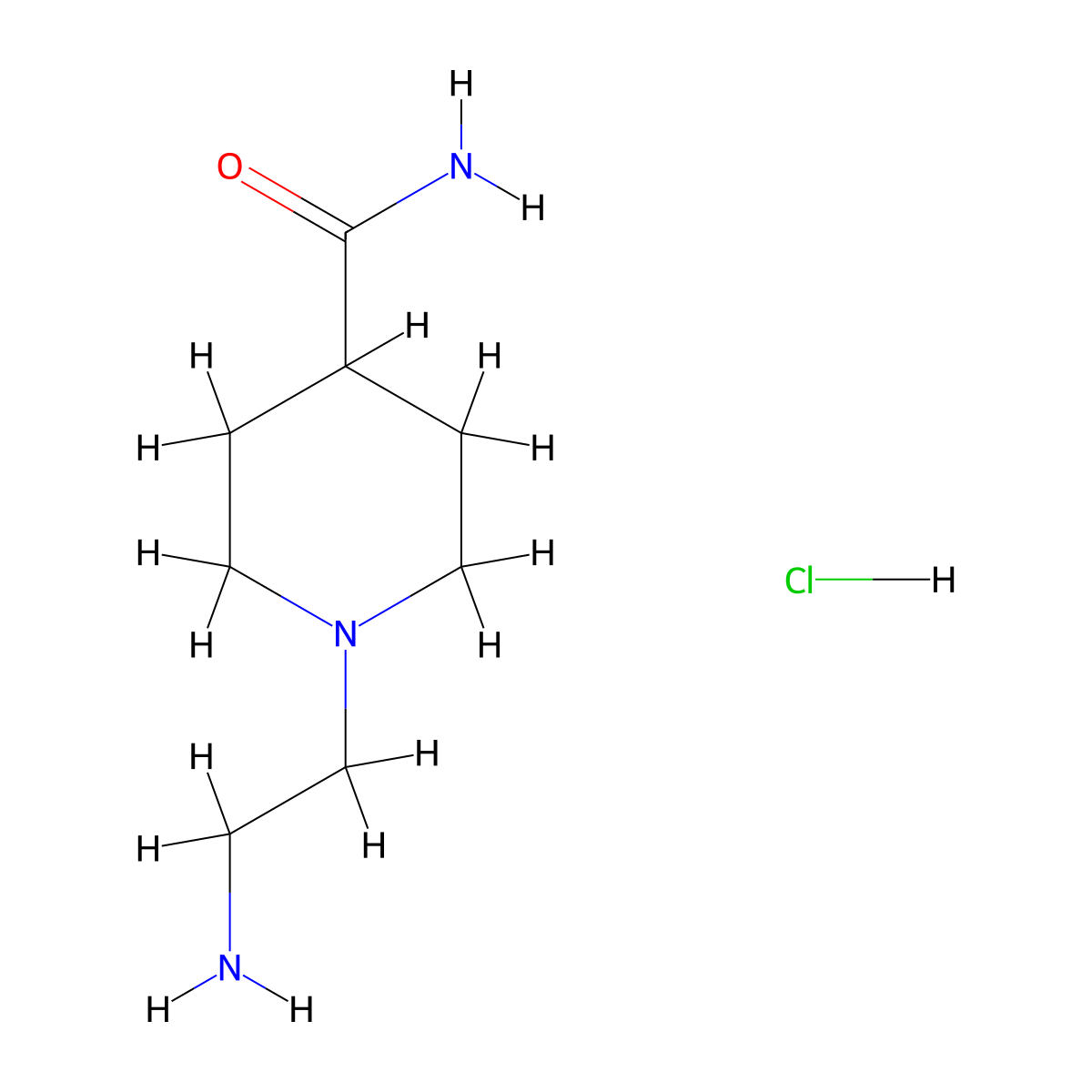 1-(2-Aminoethyl)piperidine-4-carboxamide hydrochloride molecular structure, CAS 2437650-34-3