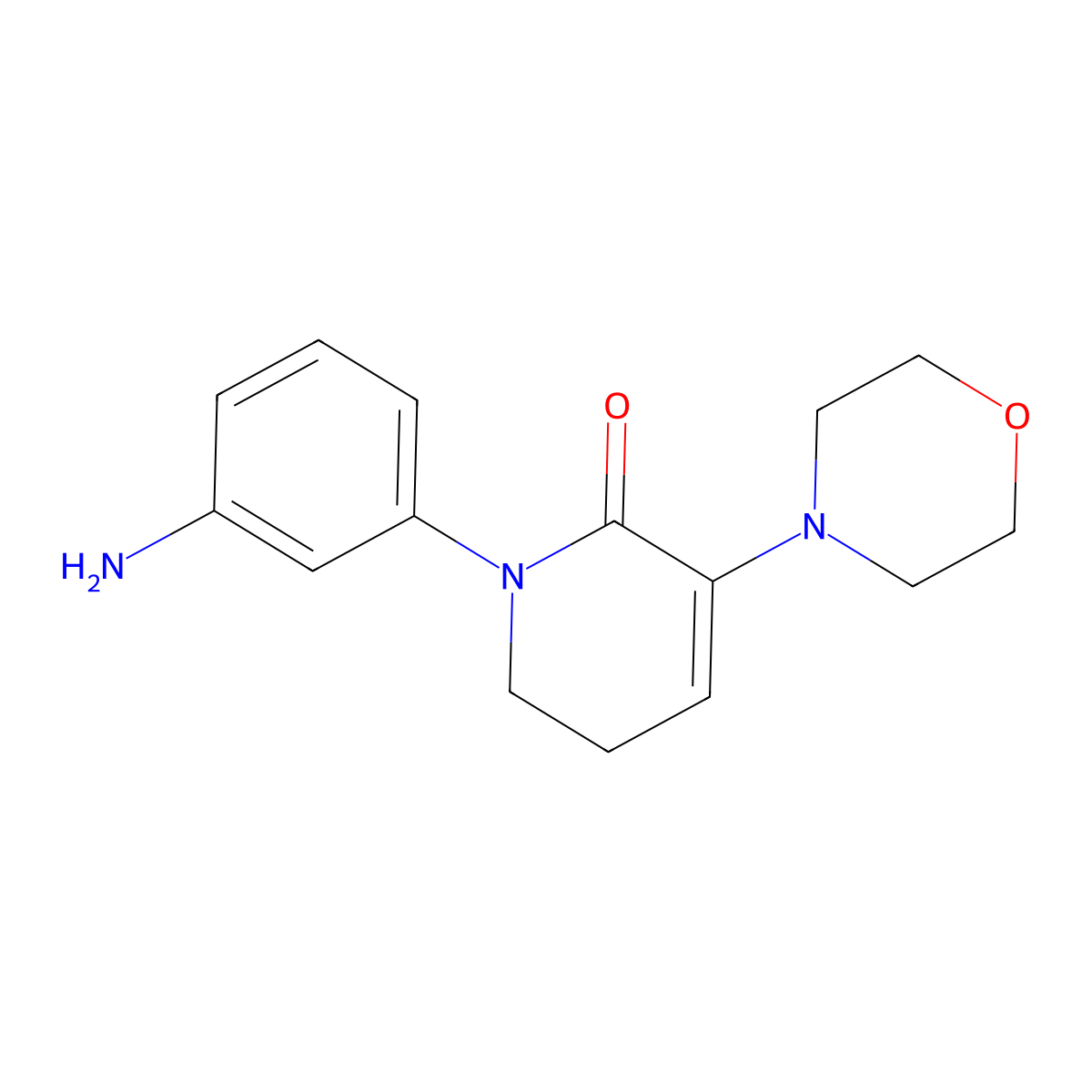 1-(3-aminophenyl)-3-morpholino-5,6-dihydropyridin-2(1H)-one molecular structure, CAS 2437650-75-2