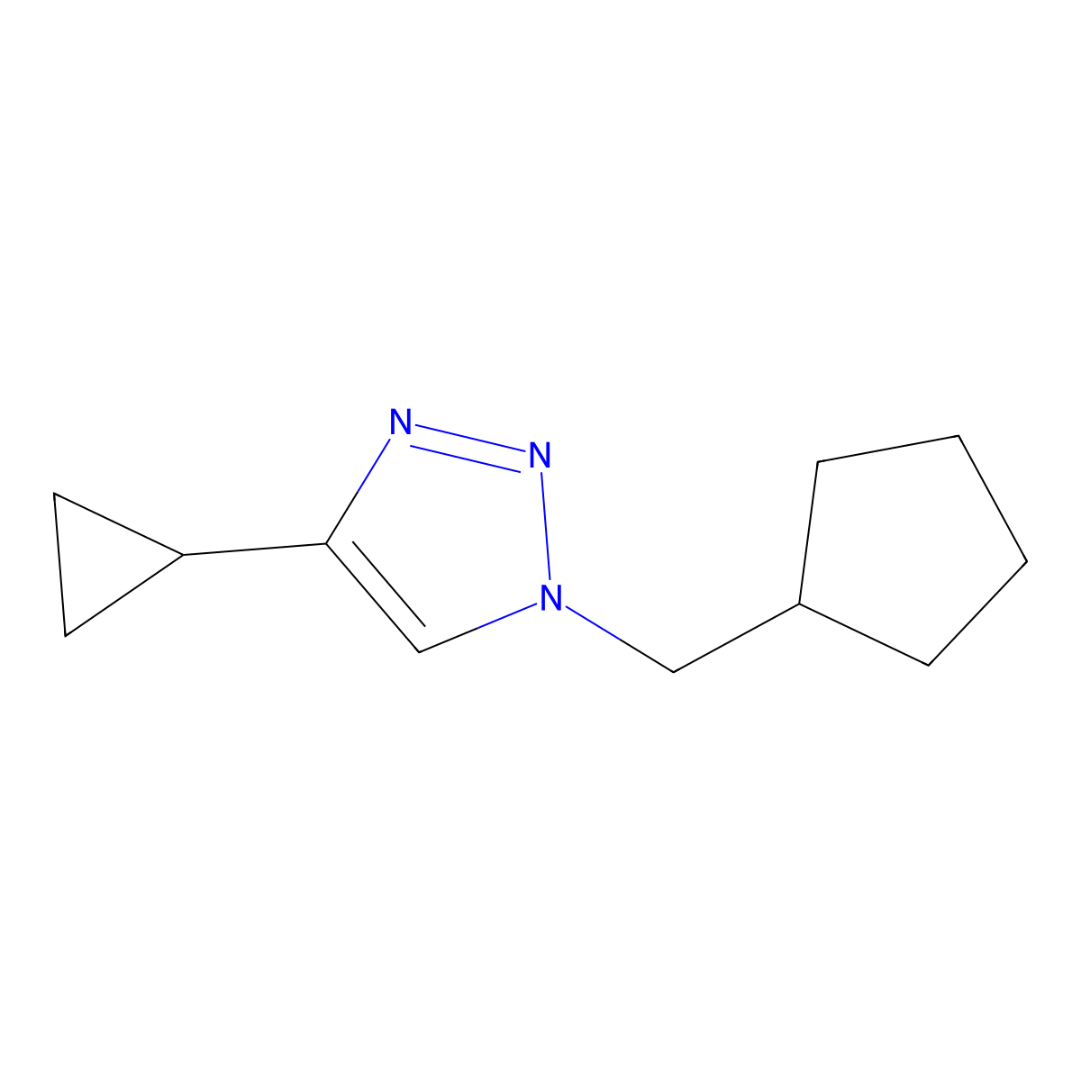 1-(cyclopentylmethyl)-4-cyclopropyl-1H-1,2,3-triazole molecular structure, CAS 2437690-28-1