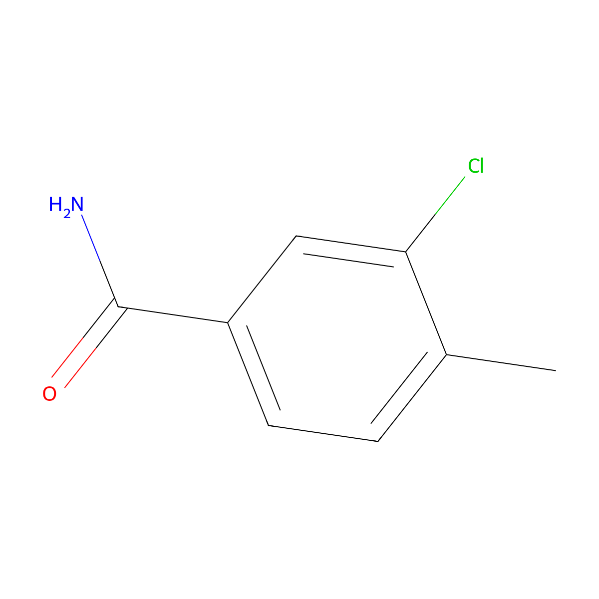3-Chloro-4-methylbenzamide molecular structure, CAS 24377-95-5