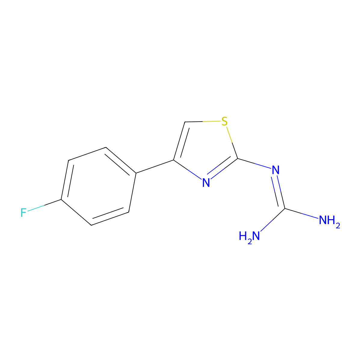 N-[4-(4-fluorophenyl)-1,3-thiazol-2-yl]guanidine molecular structure, CAS 2438-34-8