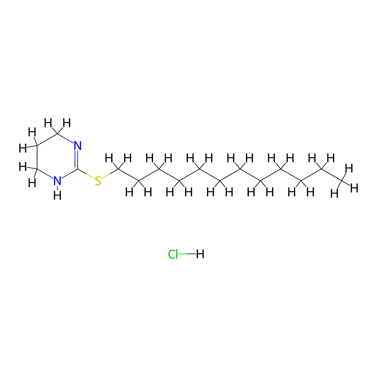 2-(Dodecylsulfanyl)-1,4,5,6-tetrahydropyrimidine hydrochloride molecular structure, CAS 2438-97-3