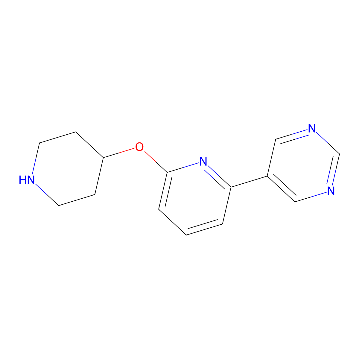 5-[6-(Piperidin-4-yloxy)pyridin-2-yl]pyrimidine molecular structure, CAS 2438045-64-6
