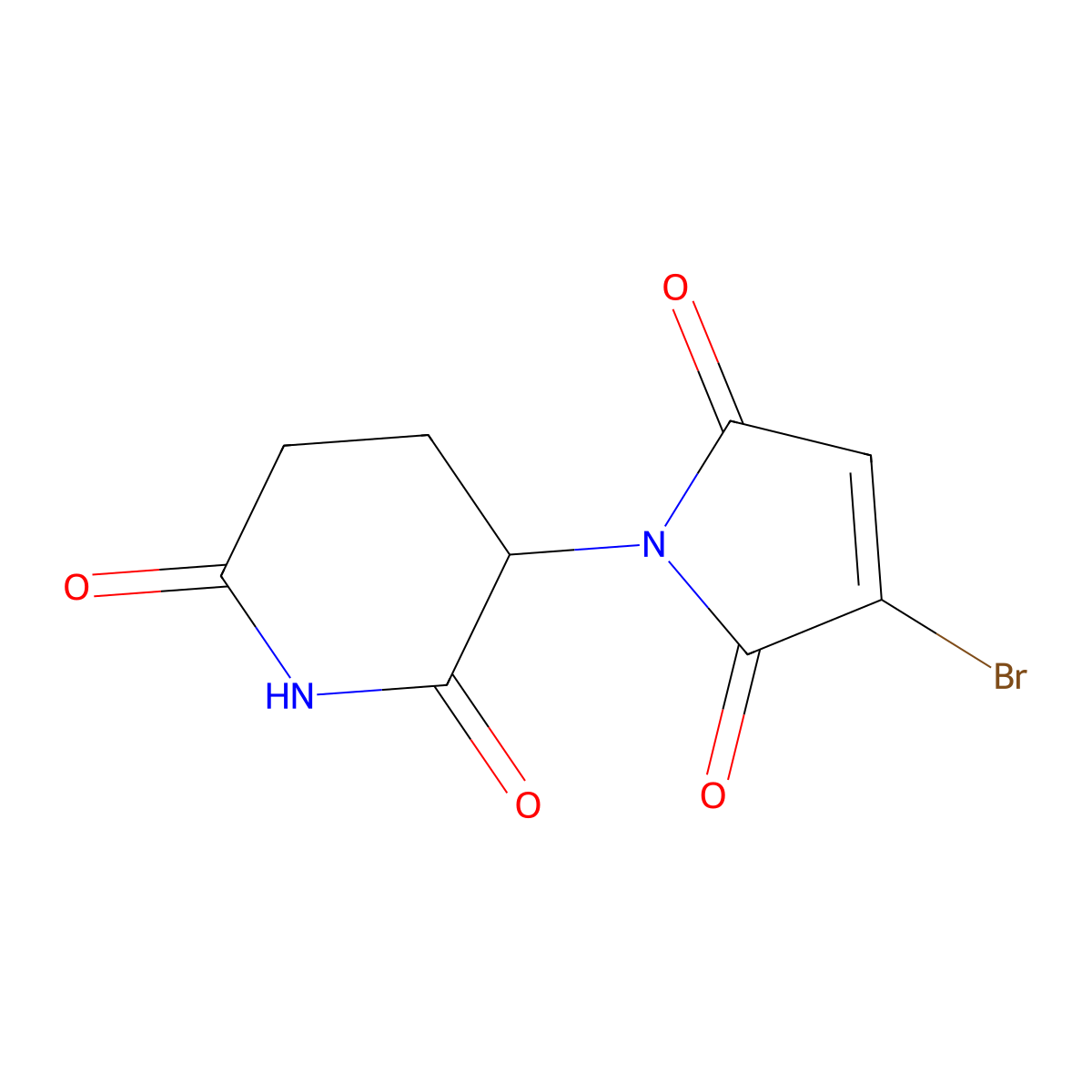 3-(3-bromo-2,5-dioxo-2,5-dihydro-1H-pyrrol-1-yl)piperidine-2,6-dione molecular structure, CAS 2438125-85-8