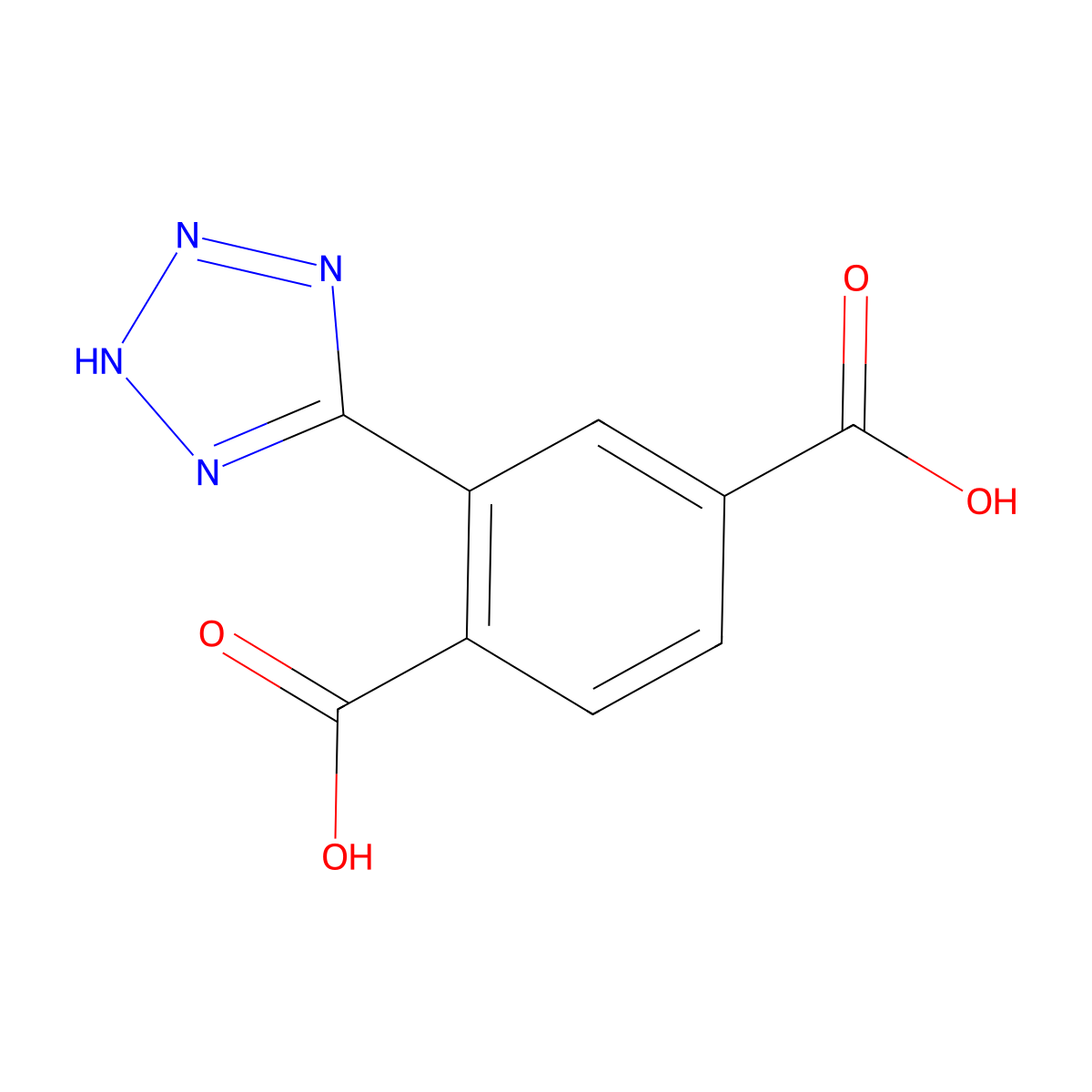 2-(2H-Tetrazol-5-yl)-terephthalicacid molecular structure, CAS 2438230-91-0