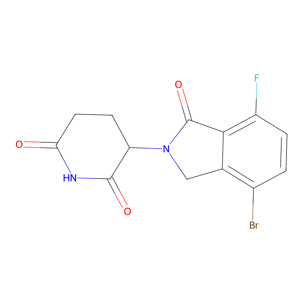 3-(4-Bromo-7-fluoro-1-oxoisoindolin-2-yl)piperidine-2,6-dione molecular structure, CAS 2438239-34-8