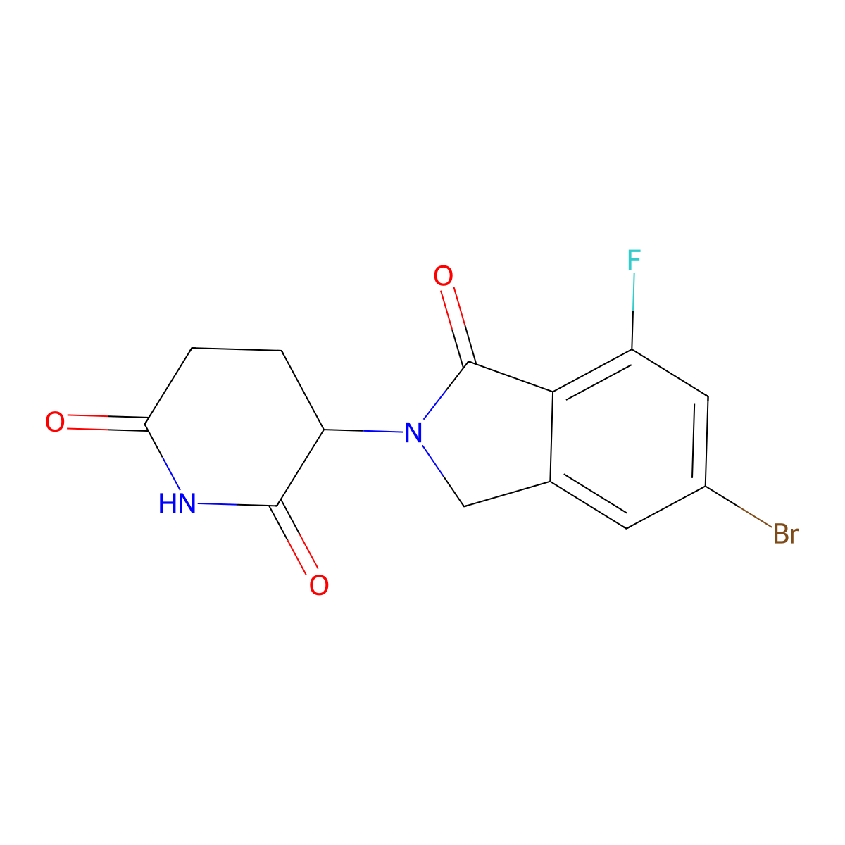 3-(5-Bromo-7-fluoro-1-oxoisoindolin-2-yl)piperidine-2,6-dione molecular structure, CAS 2438240-68-5