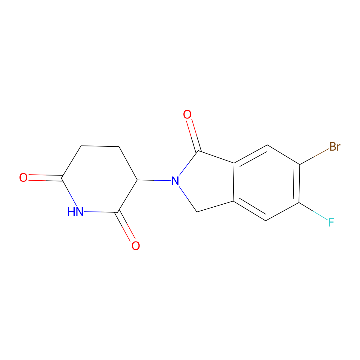 3-(6-Bromo-5-fluoro-1-oxoisoindolin-2-YL)piperidine-2,6-dione molecular structure, CAS 2438240-74-3