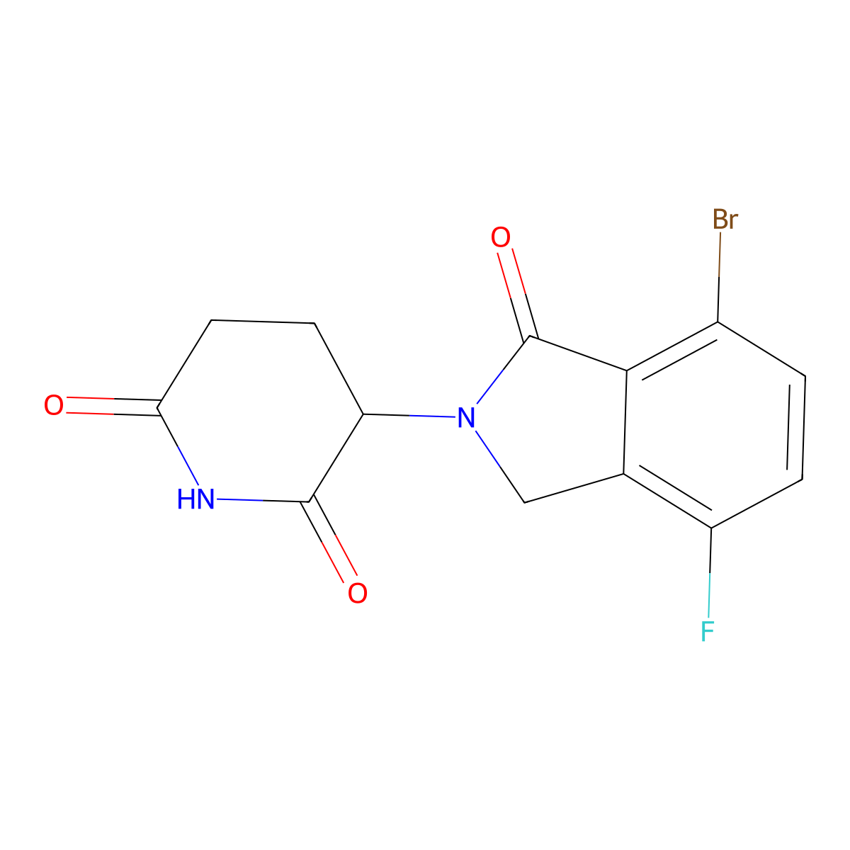 3-(7-Bromo-4-fluoro-1-oxoisoindolin-2-yl)piperidine-2,6-dione molecular structure, CAS 2438243-28-6