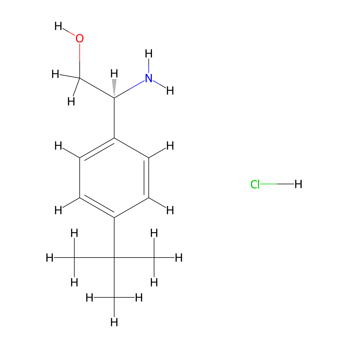 (S)-2-amino-2-(4-(tert-butyl)phenyl)ethan-1-ol hydrochloride molecular structure, CAS 2438259-01-7