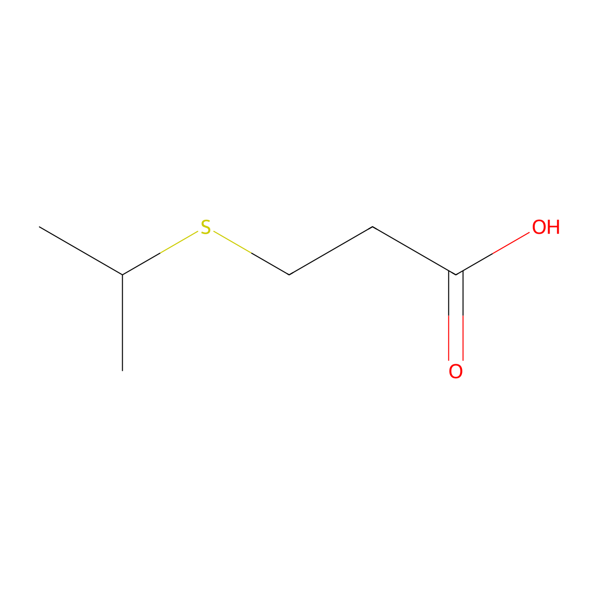 Propionic acid, 3-(isopropylthio)- molecular structure, CAS 24383-50-4